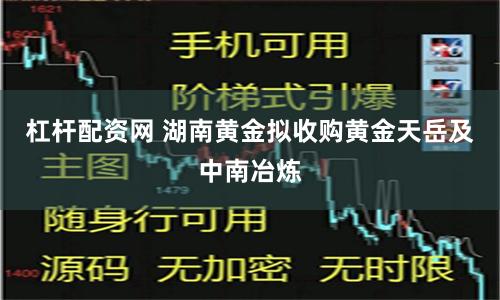 杠杆配资网 湖南黄金拟收购黄金天岳及中南冶炼